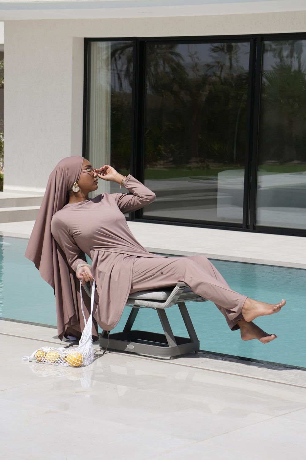 Voile de bain marron rose – Image 3