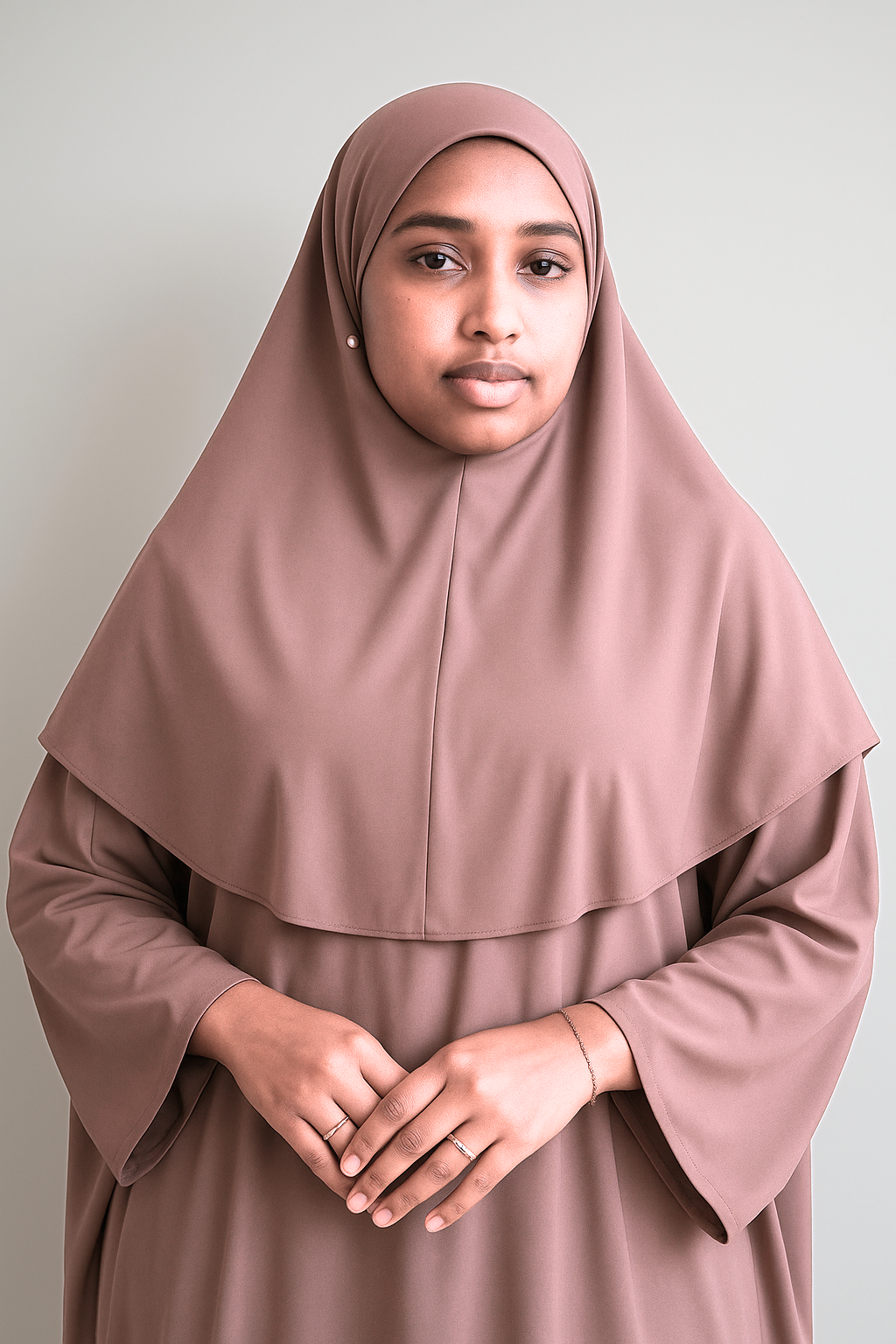 Hijab à Enfiler Marron rose