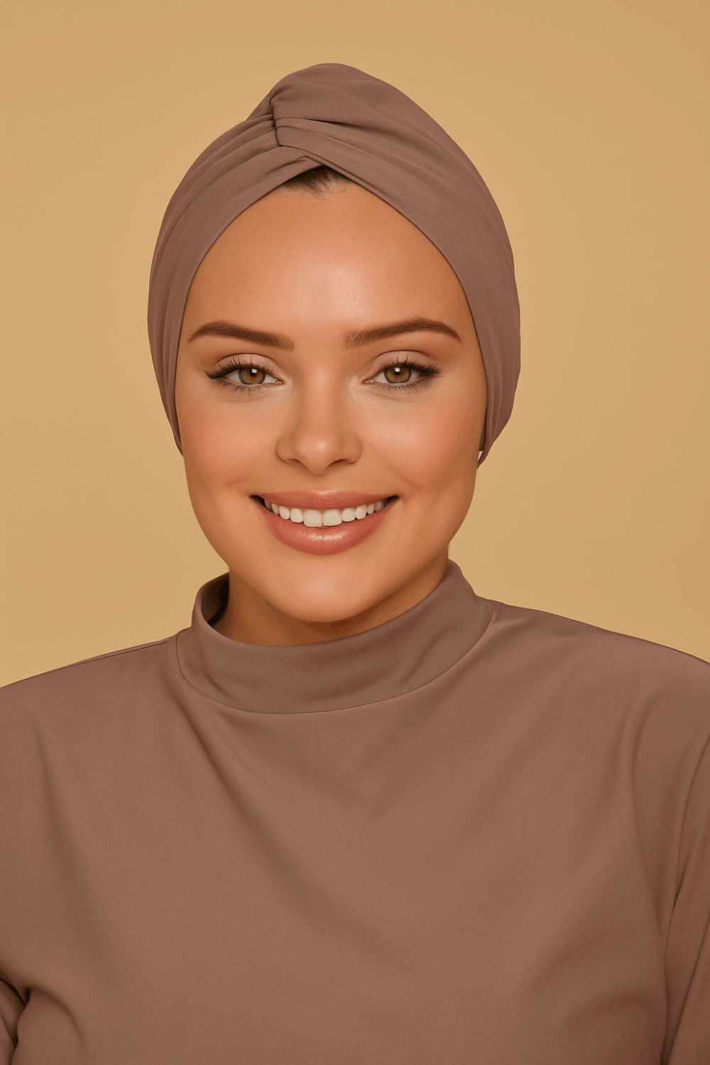 Turban marron rose